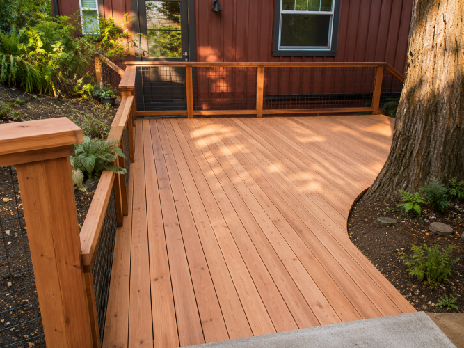 Classic Redwood Outdoor Living Deck