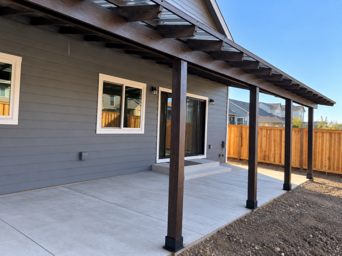 Back Patio Awning with Polycarbonate Roof